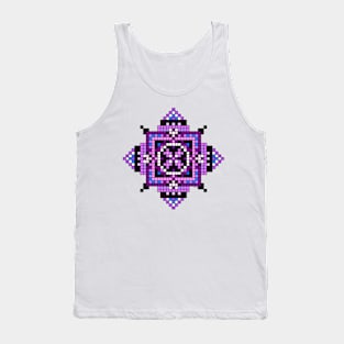 pixelated purple and blue mandala Tank Top